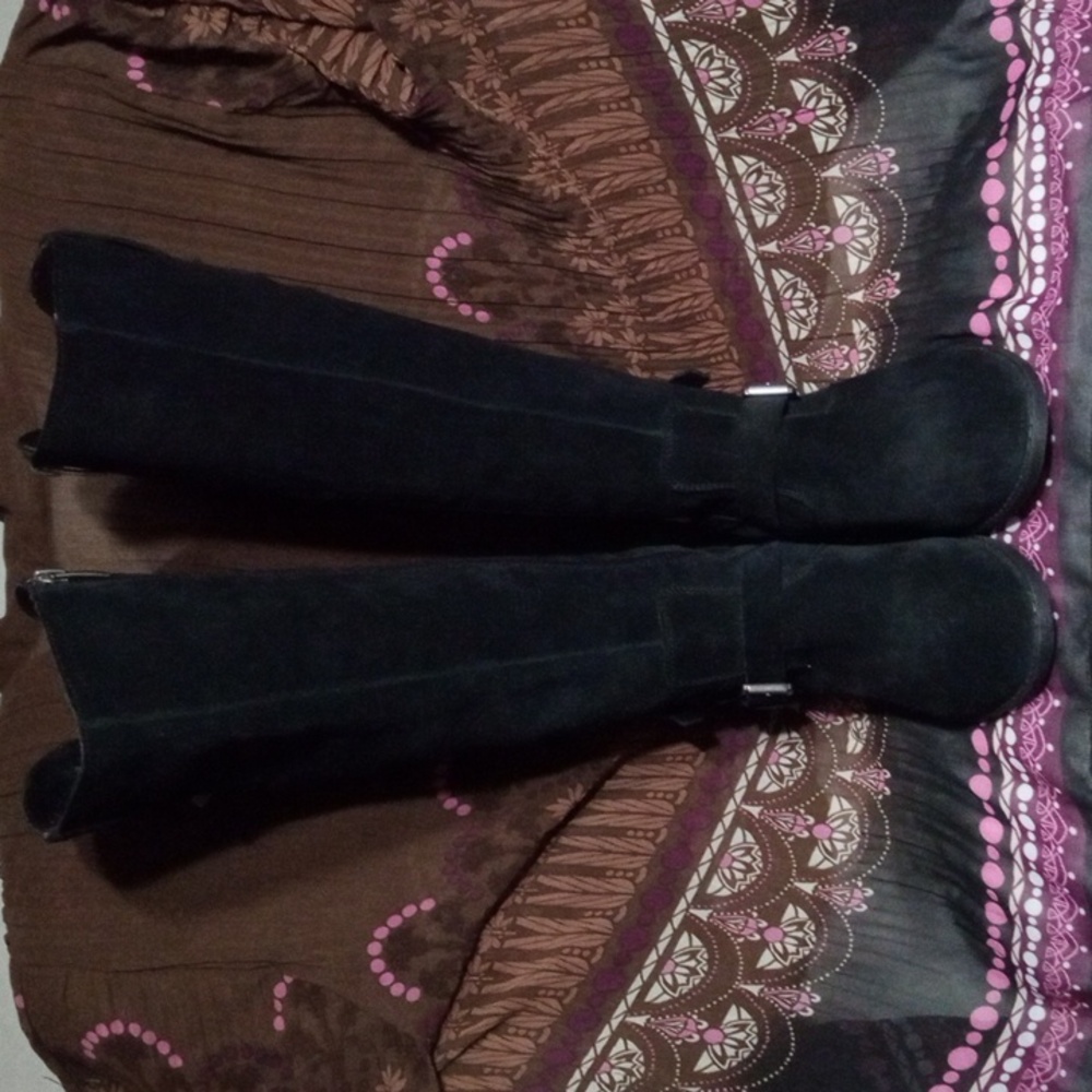 Marc Fisher Black Studded Riding Boots